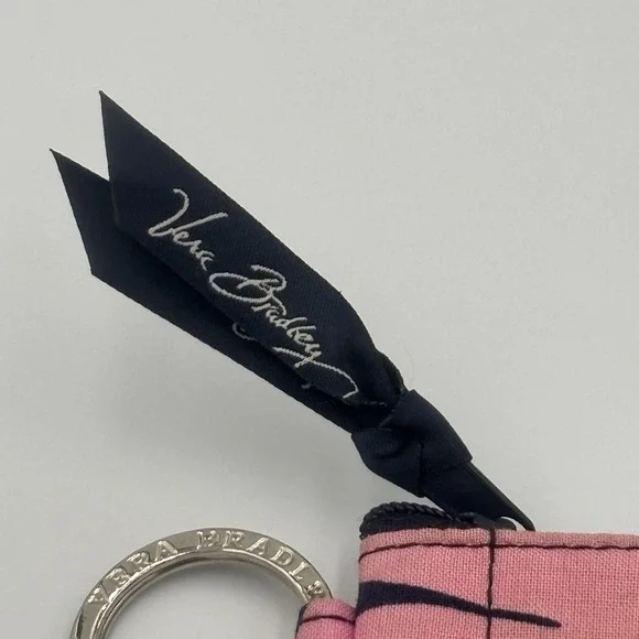 Vera Bradley Zip Coin Purse ID Holder Credit Card Case Pink Flowers Wallet‎ - Picture 3 of 12